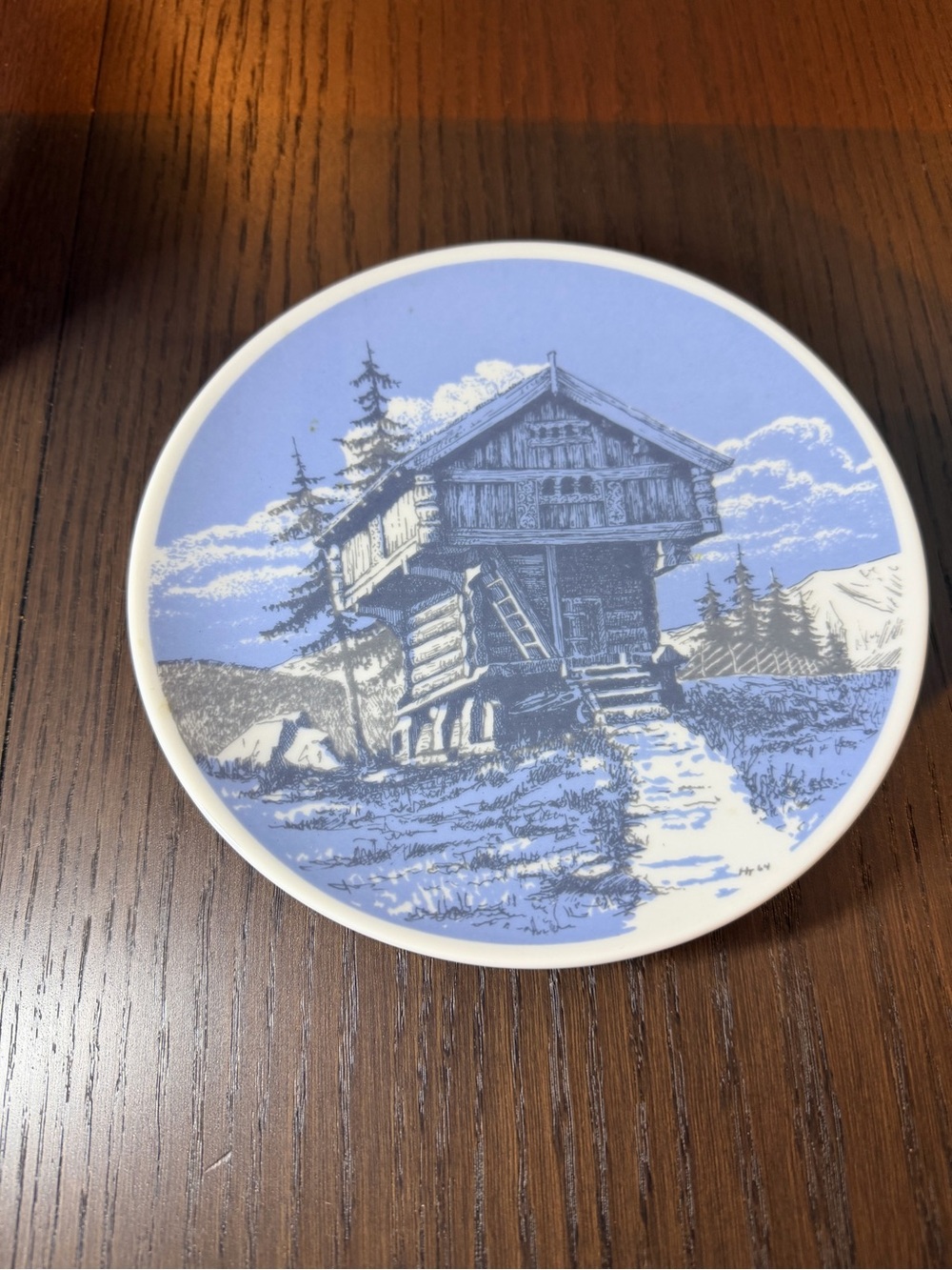 Porsgrund Norway Decorative Stabbur Ceramic Plate